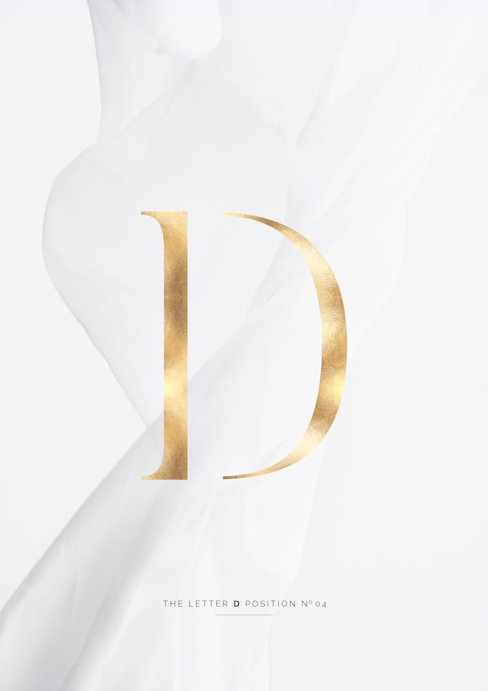 Letter D Gold