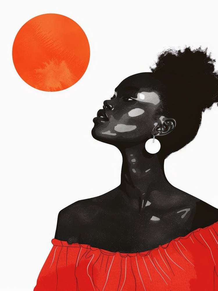 Black Woman With Orange Ball