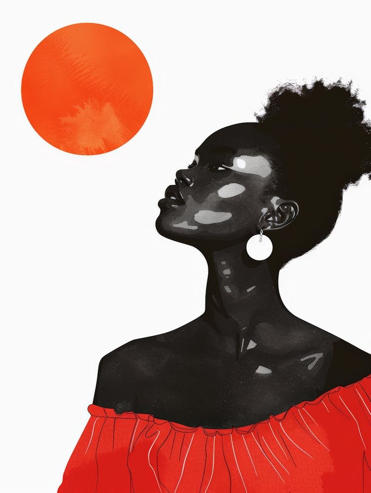 Black Woman With Orange Ball