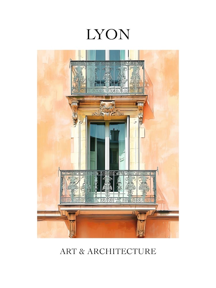 Lyon Travel And Architecture Poster 2