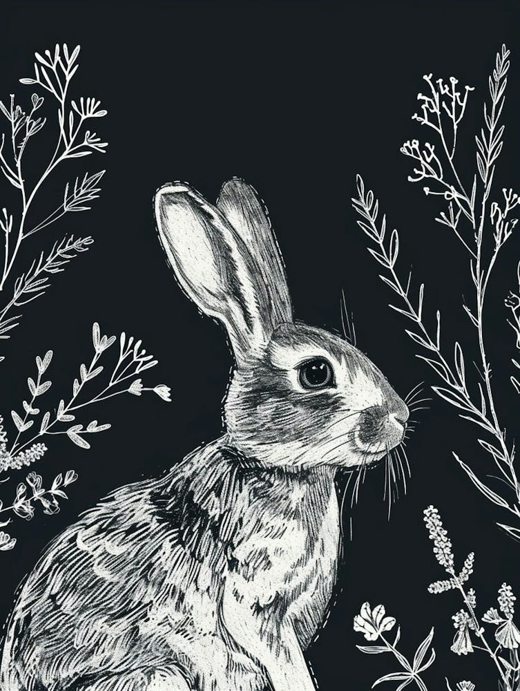 Havana Rabbit Minimalist Illustration 1