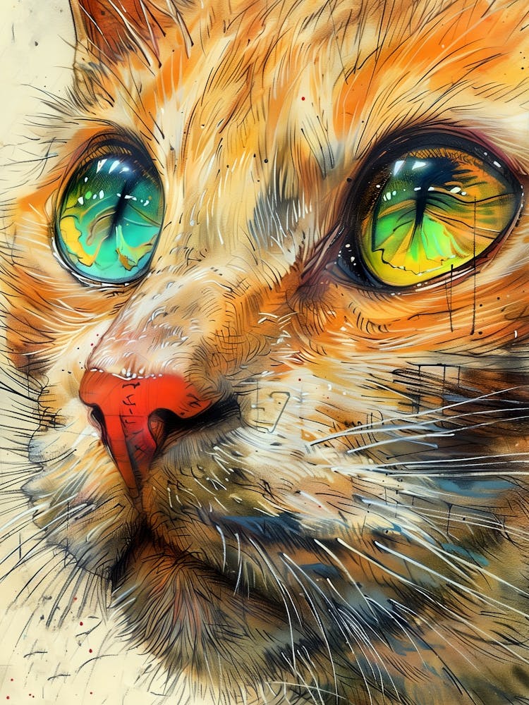 Orange Cat With Green Eyes
