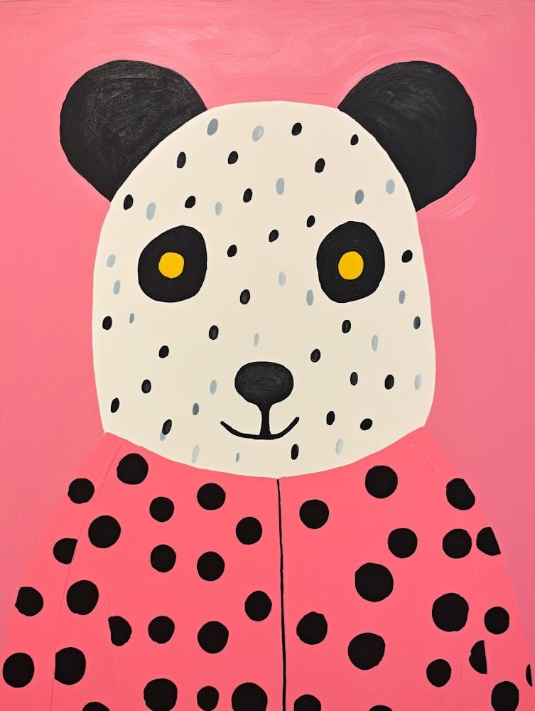 Pink Polka Dot Panda 2