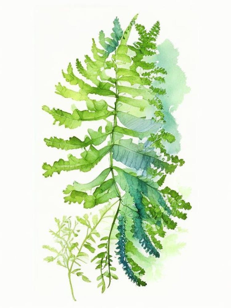 Southern Maidenhair Fern Wildflower Watercolour