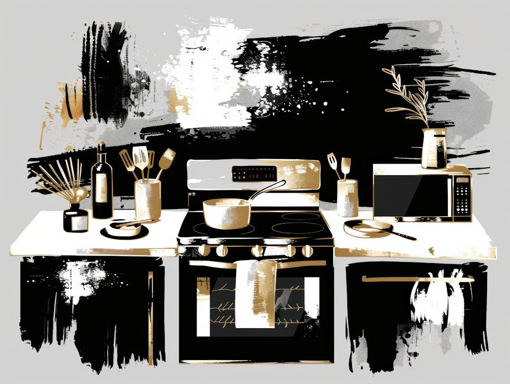 Black And Gold Kitchen