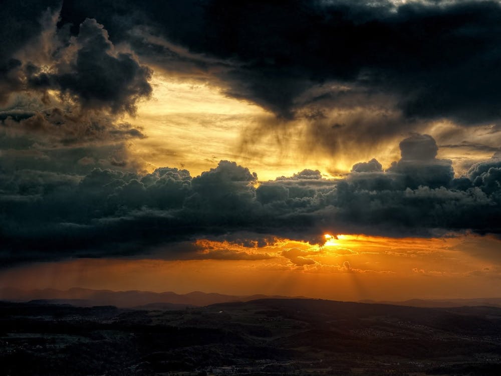 Sunset Over The Mountains