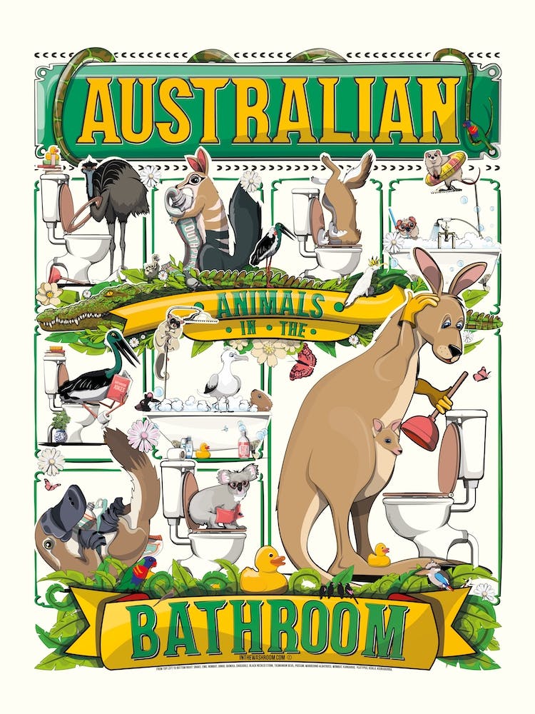 Australian Animals In The Bathroom