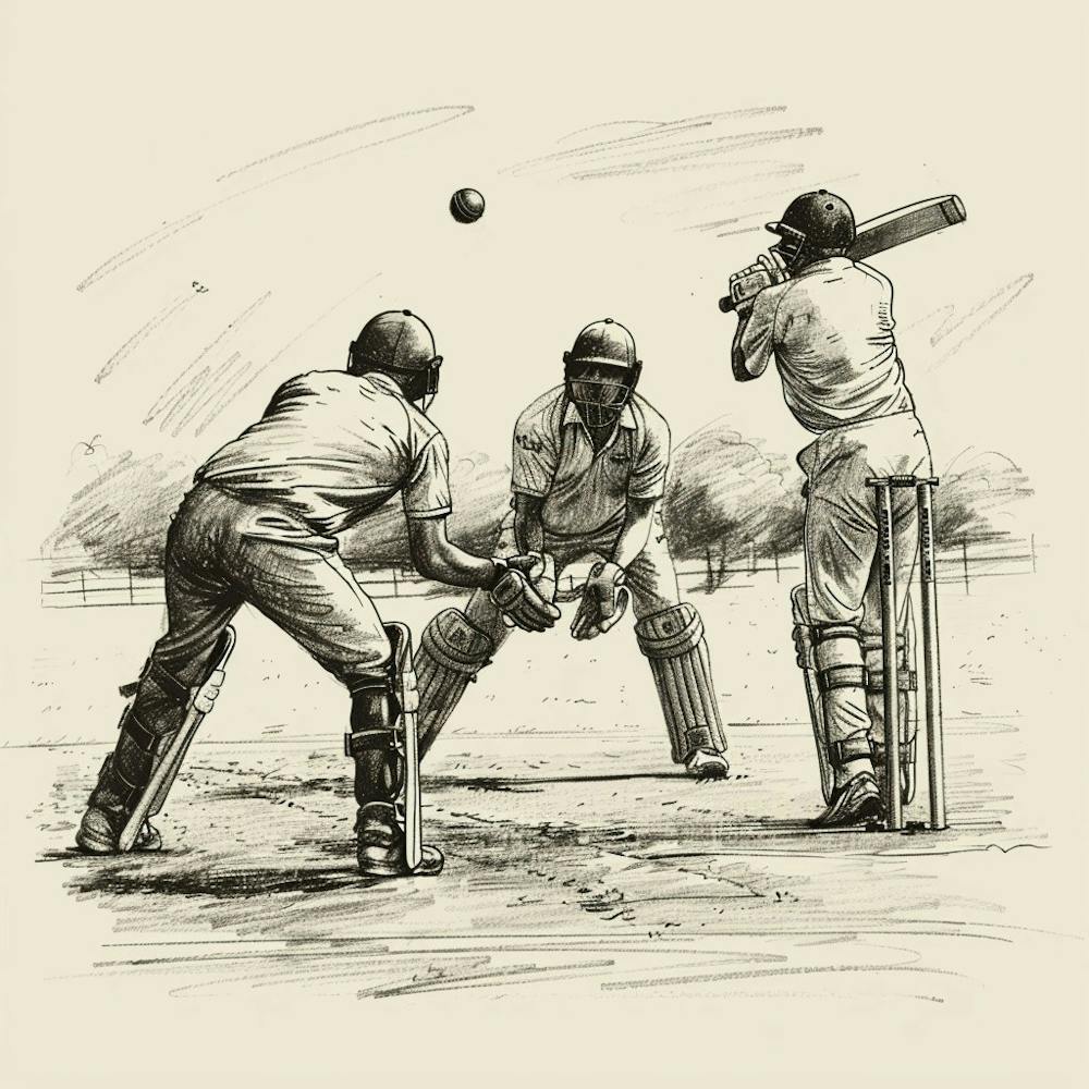 Cricket Players Playing A Game Of Cricket