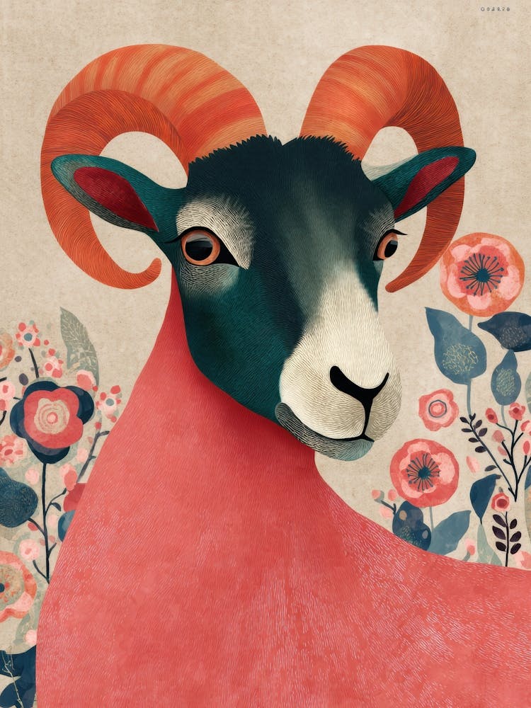 Ram With Flowers