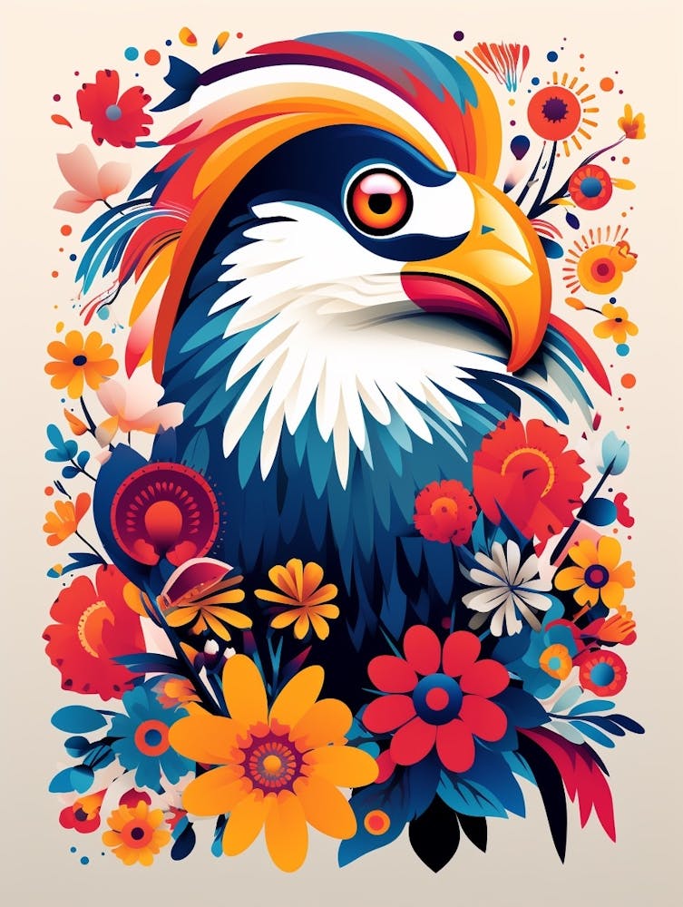 Scandinavian Bird Illustration Crested Caracara 3