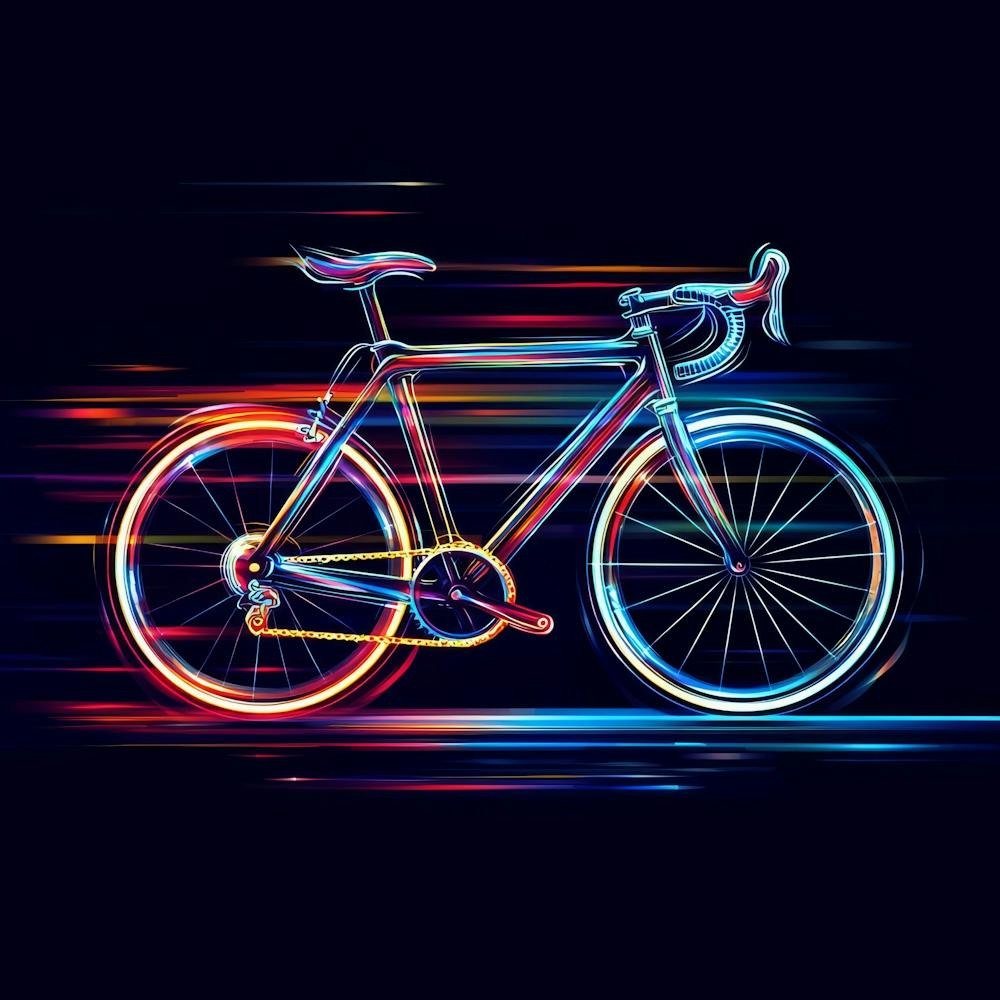 Neon Bike On A Black Background