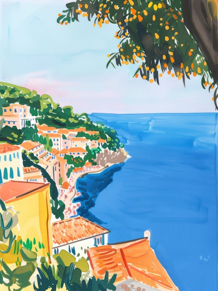 Travel Poster Happy Places Positano 3