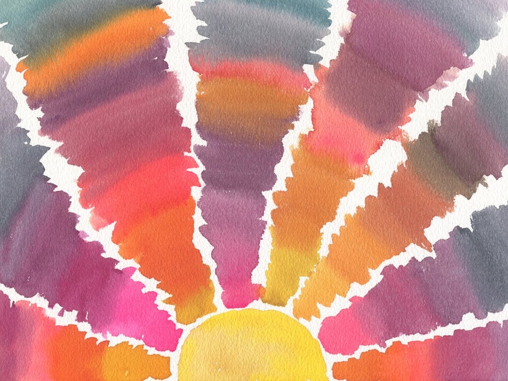 Colorful Watercolor Sun, Boho Sunshine