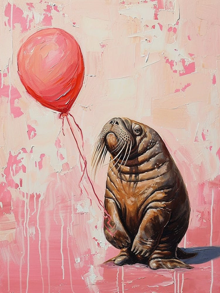 Cute Walrus 2 With Balloon
