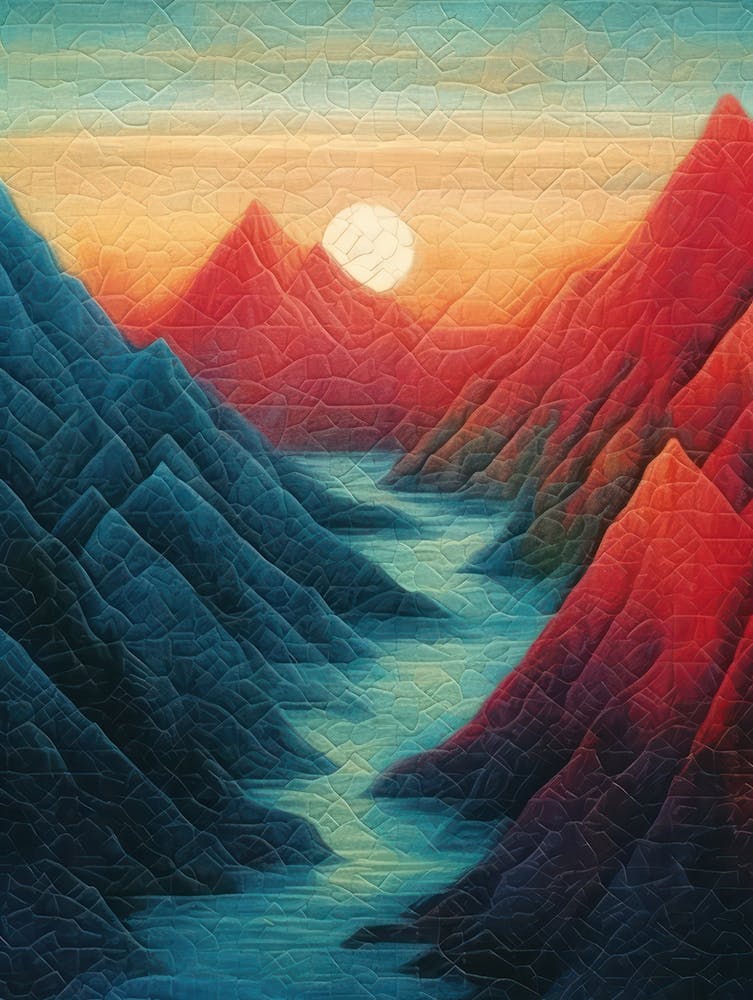 Sunset Over The Mountains
