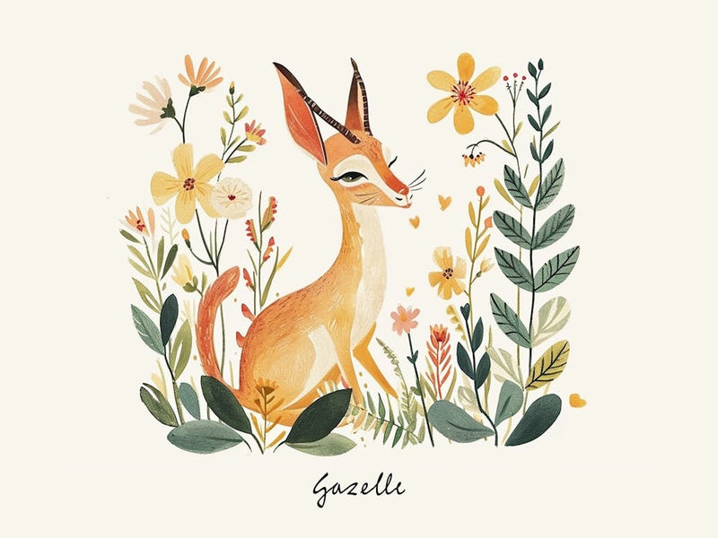 Little Floral Gazelle 1 Poster