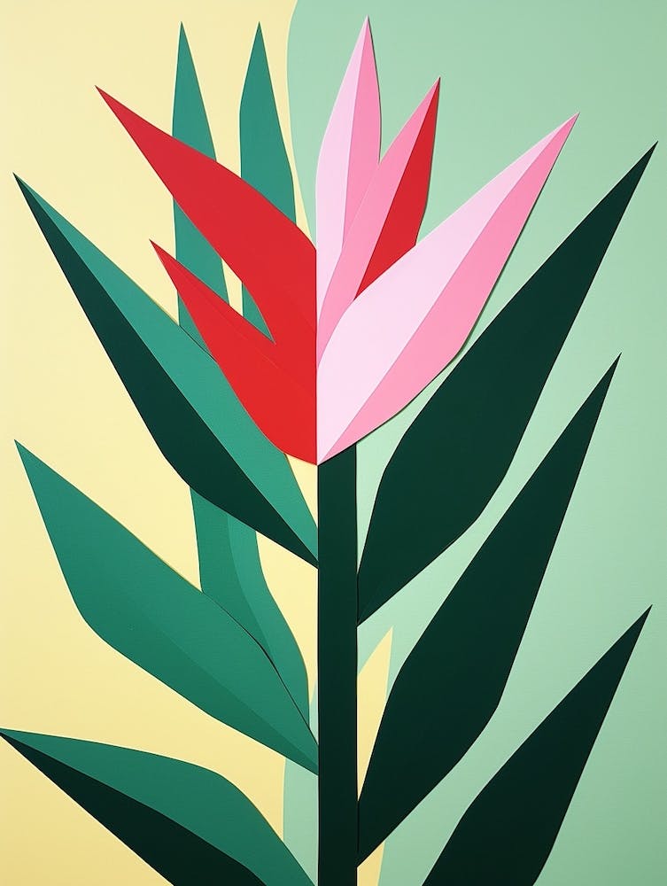 Cut Out Style Flower Art Heliconia