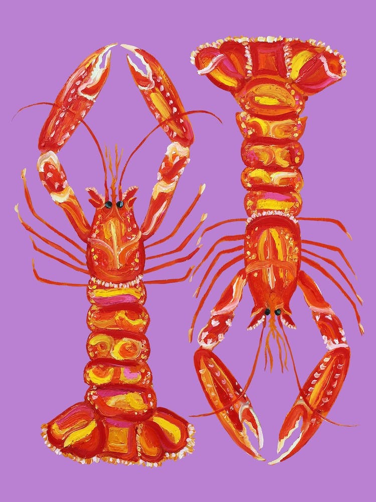 Langoustines On Purple