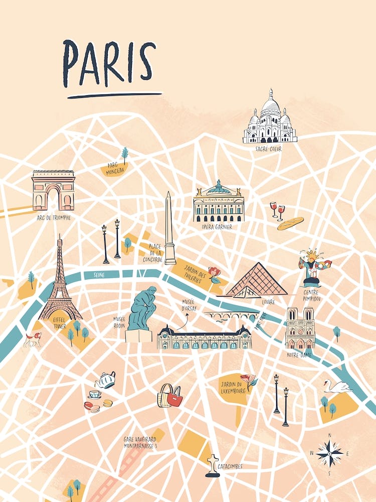Paris Illustrated Map