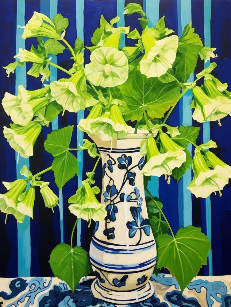 Flowers In A Vase Still Life Painting Canterbury Bells 1