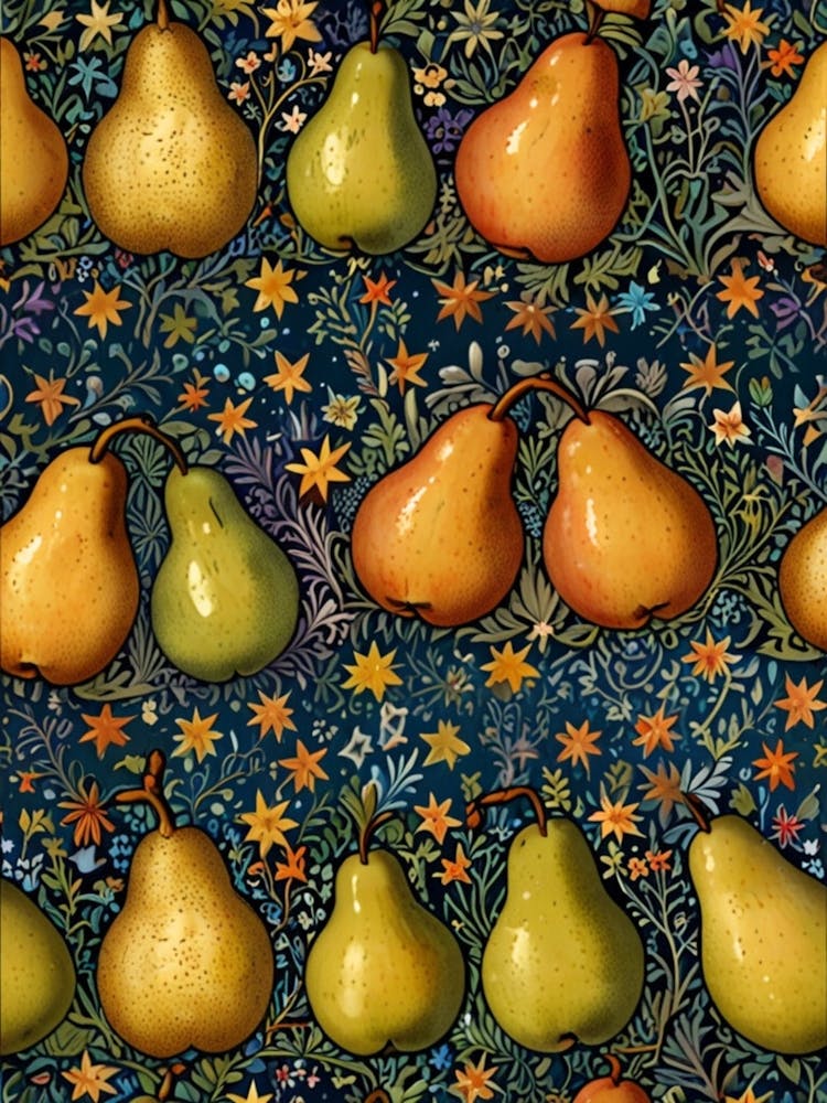 William Morris Pears And Flowers
