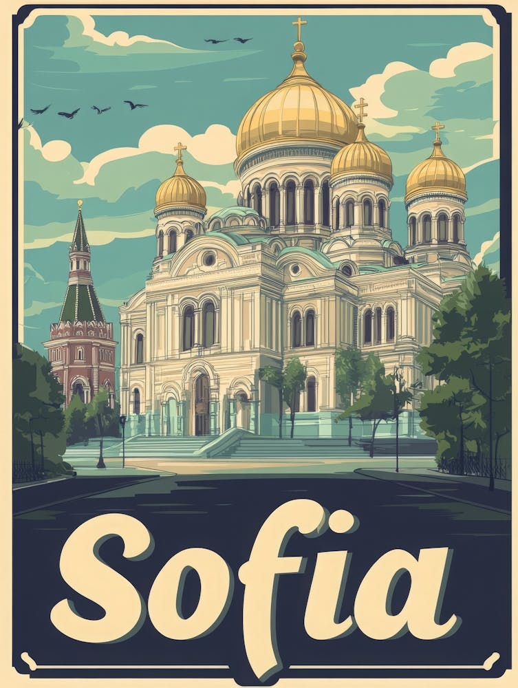 Aihrgdesign Ein Vintage-Reiseposter von Sofia 6