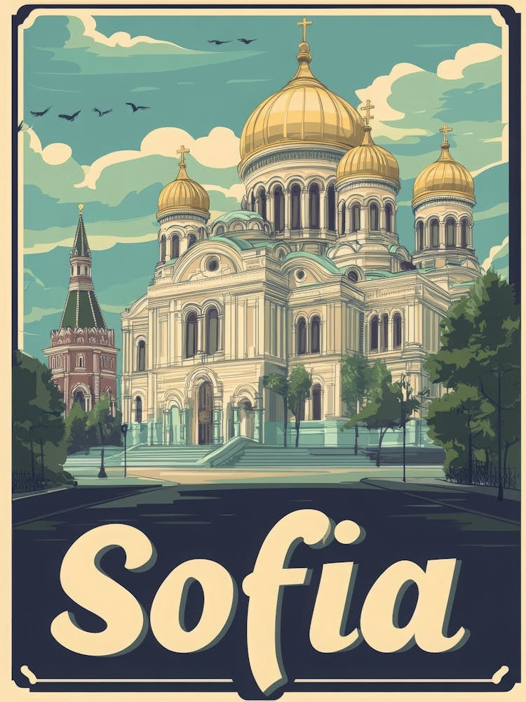 Aihrgdesign A Vintage Travel Poster Of Sofia 6