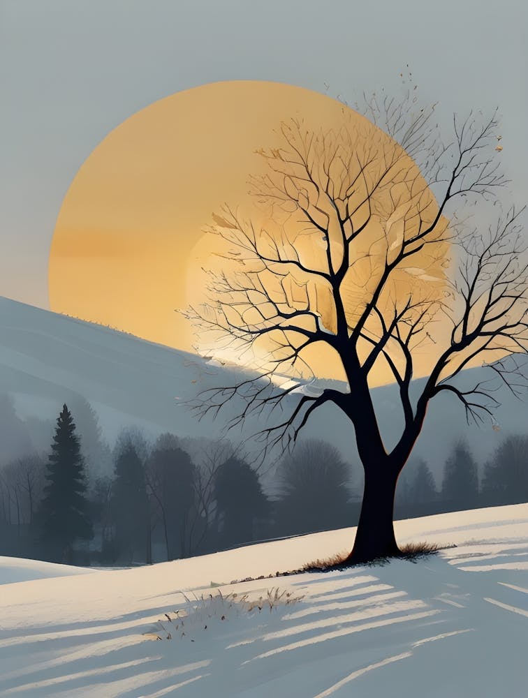 Lone Tree In Winter