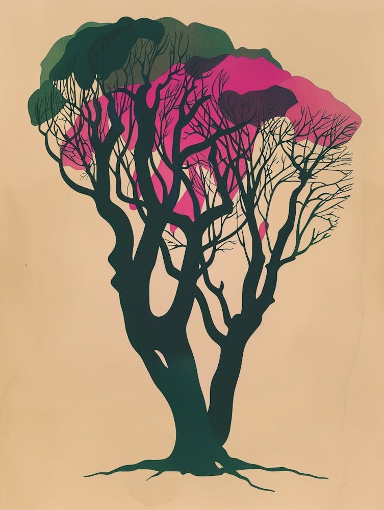 Ebony Tree Colourful Illustration 2
