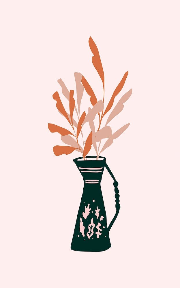 Vase And Leaves