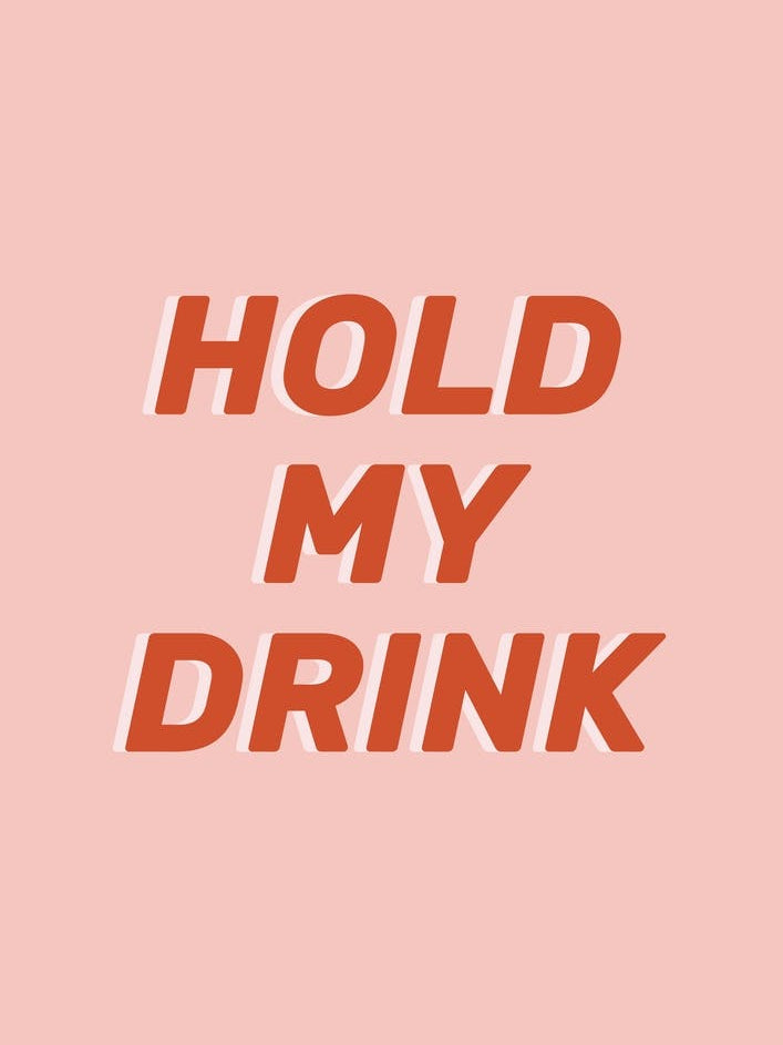 Hold My Drink Red In Pink