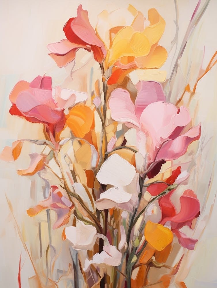 Fall Flower Painting Sweet Pea 1