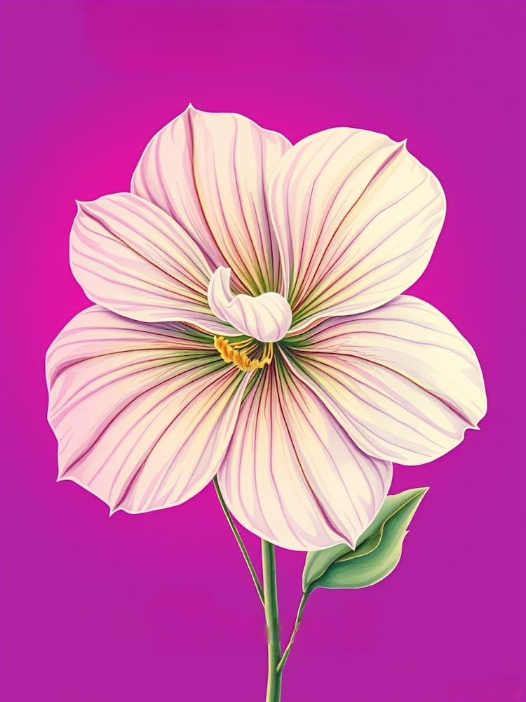 White Flower On Purple Background