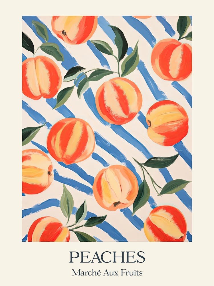 Marche Aux Fruits Pfirsiche Obst Sommer Illustration 8