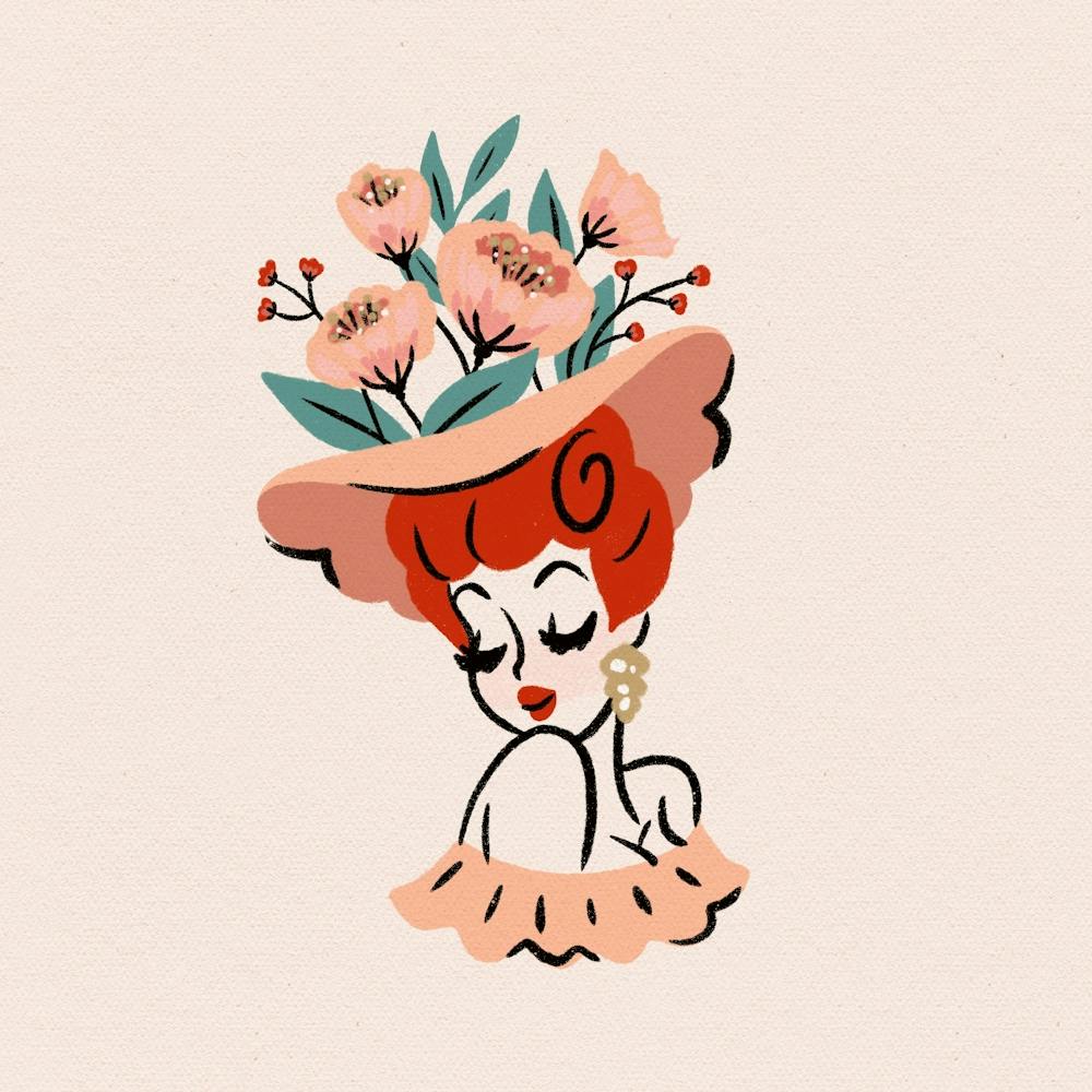 Pink Flower Head Vase –