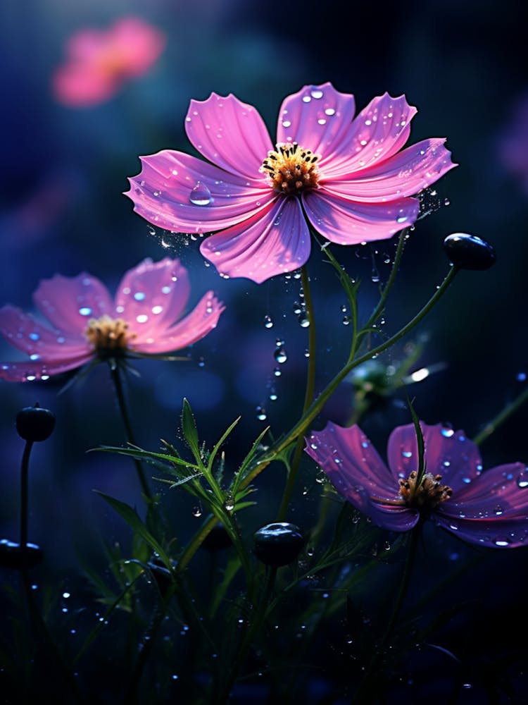 Cosmos Wildflower At Dawn In South Western Style (2)