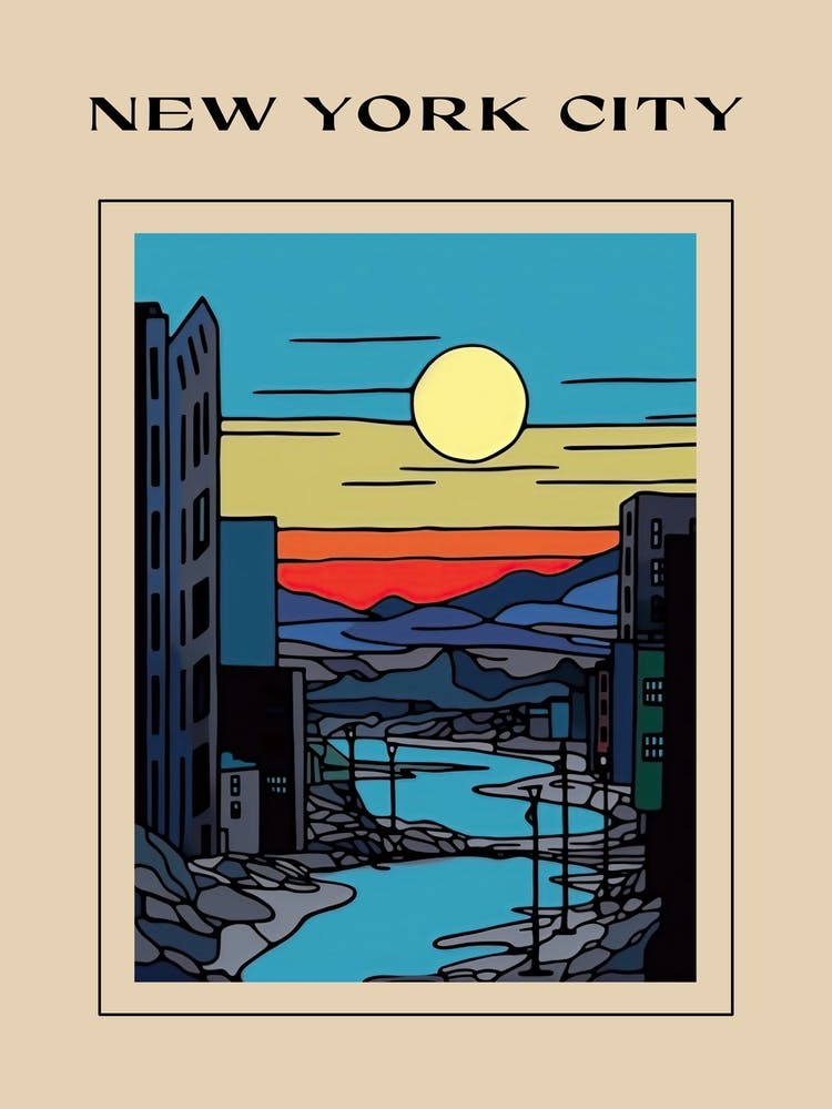 Minimal Design Style Of New York City, Usa 1 Poster