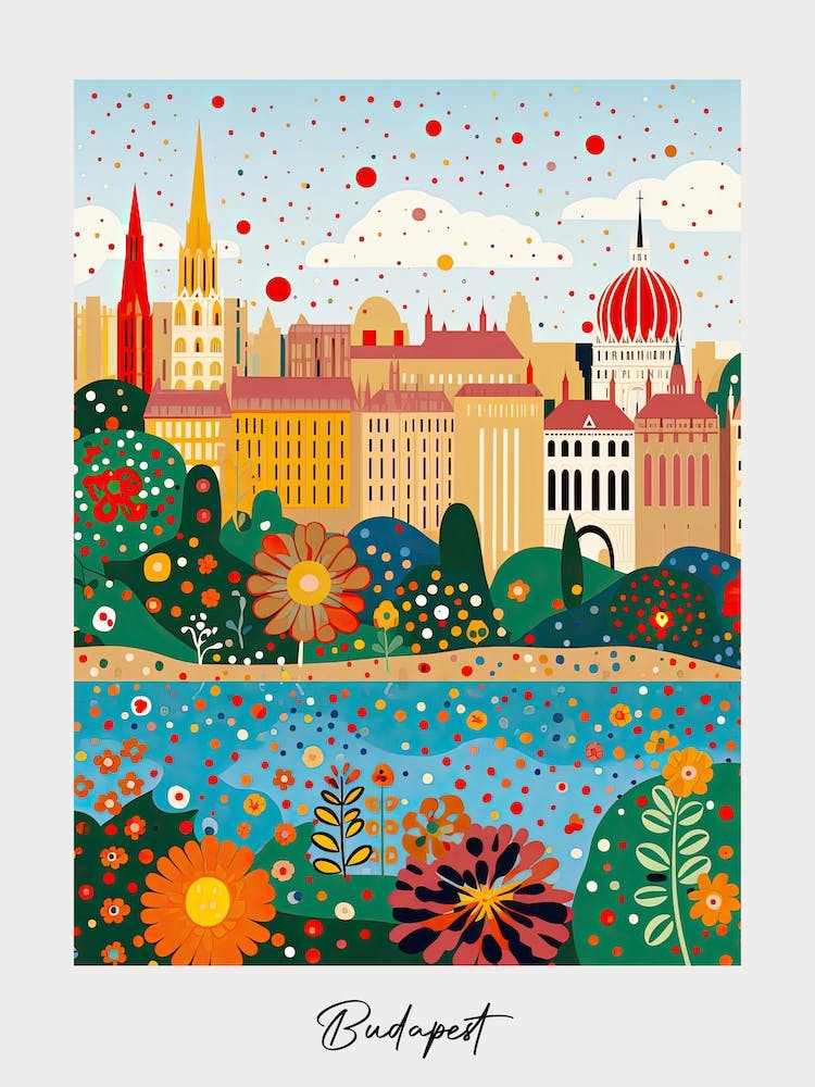 Poster Of Budapest, Illustration In The Style Of Pop Art 1