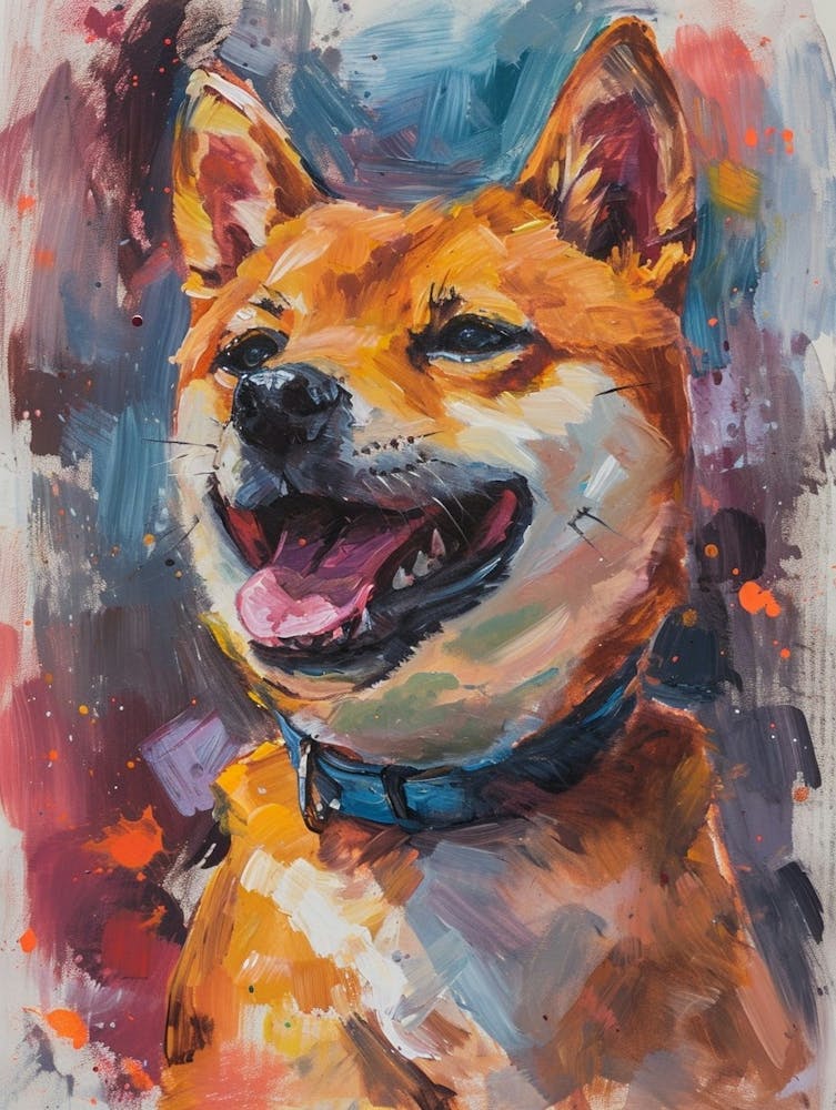 Shiba Inu Acrylic Painting 5