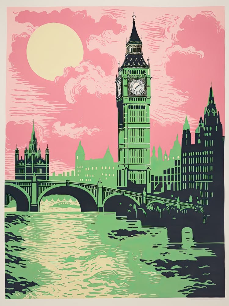 London In Risograph Style 3