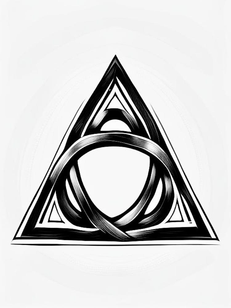 Triquetra, Symbol, Third Eye Simple Black & White Illustration 2