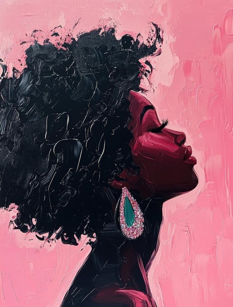 Portrait Of A Woman With Afro 1