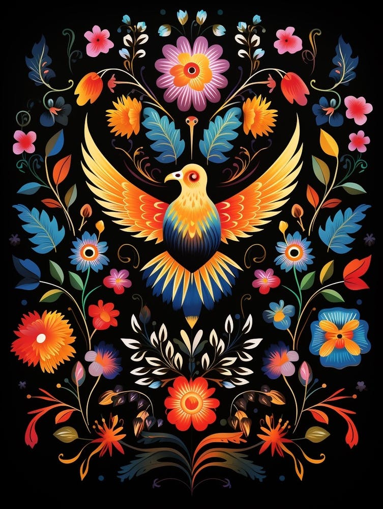 Illustration d'oiseau Folk Balbuzard pêcheur 1