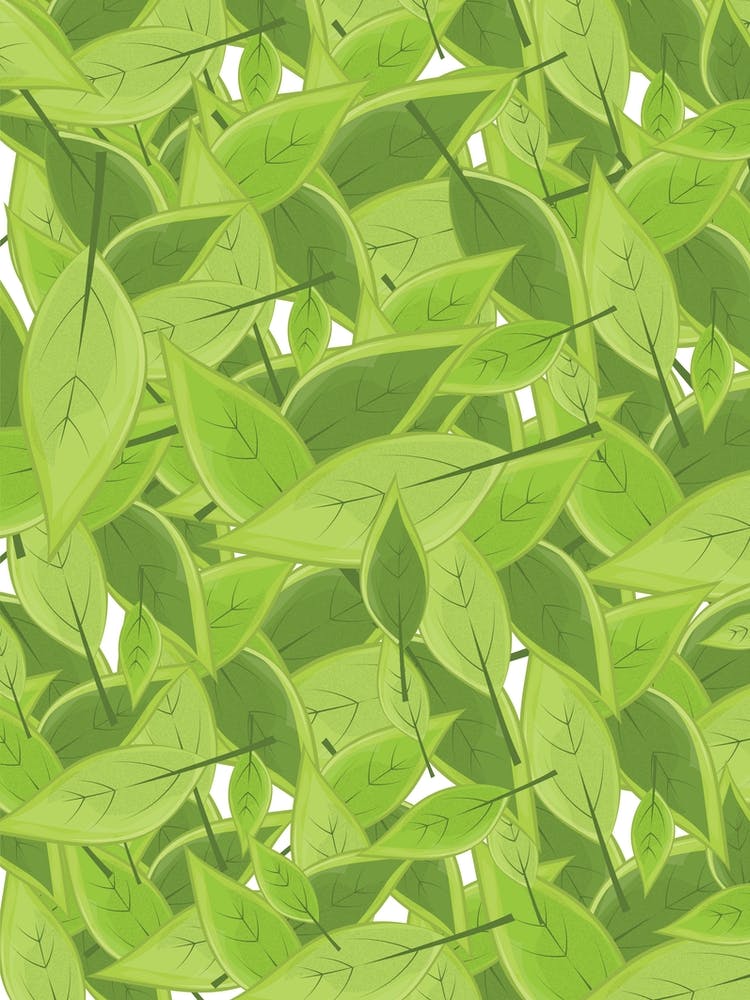 Green Leaves Seamless Pattern