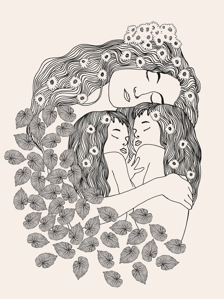 Mother And Daughters (Klimt remake)