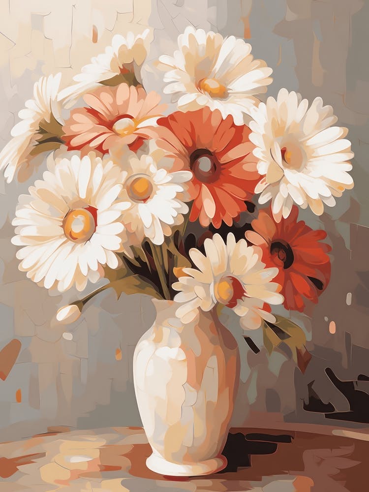 Gerbera Daisy Flower Still Life Painting 4 Dreamy