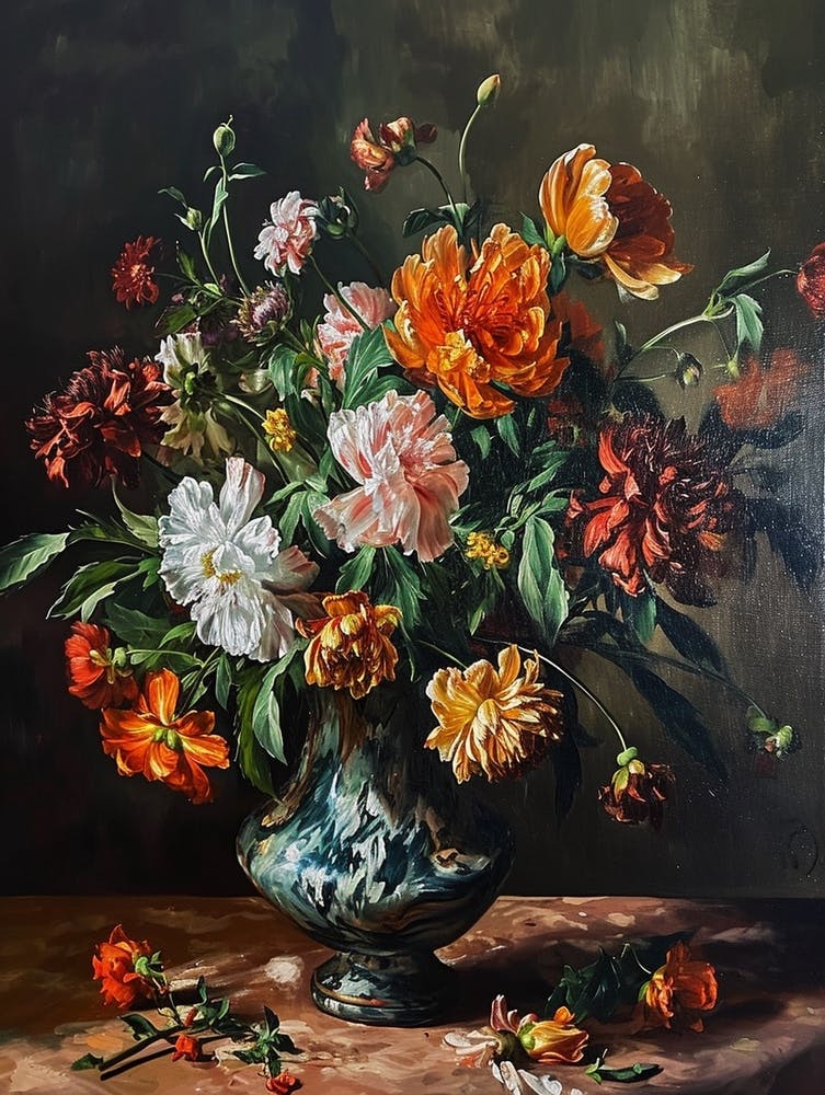 Baroque Floral Still Life Celosia 4