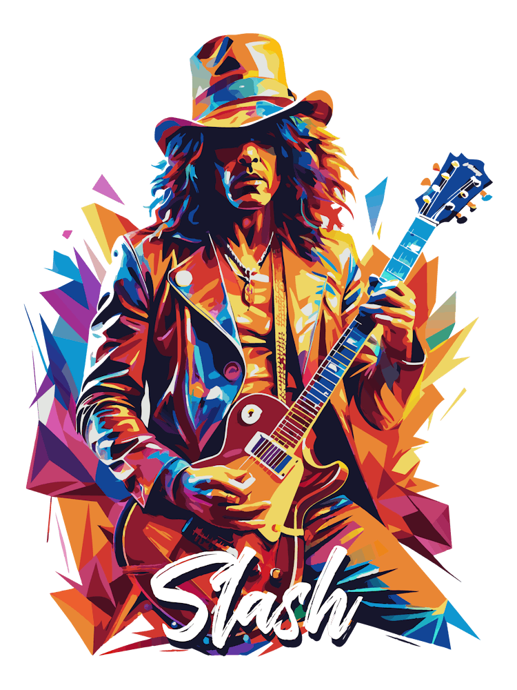 Gnr Slash 02 Portrait Music Icon Style WPAP Pop Art