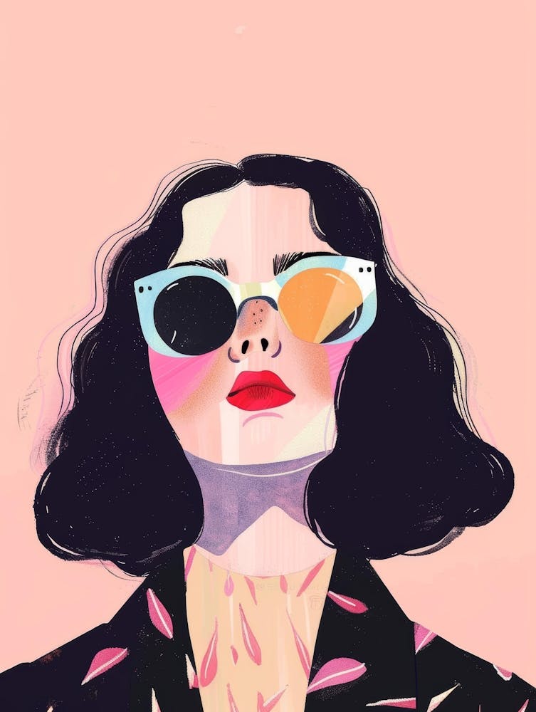 Illustration Of A Woman With Sunglasses 1