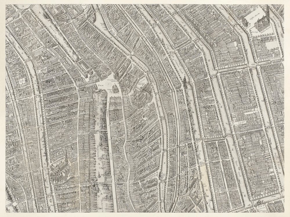 Plattegrond Van Amsterdam (Middenblad), (1625)